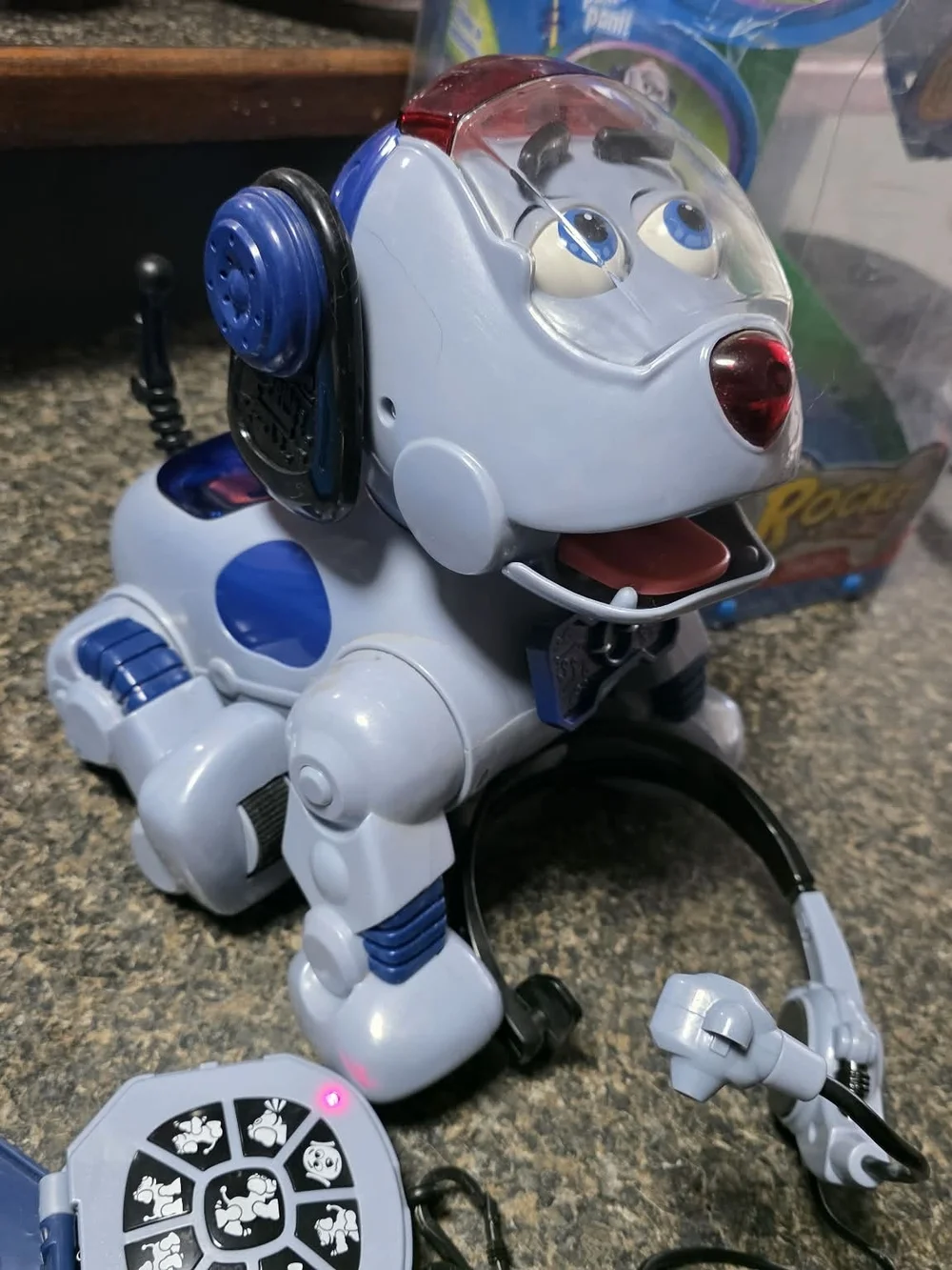 Fisher-Price Rocket Talking Robot Dog - Gray, Blue, Red